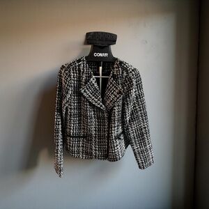 Simply Vera Vera Wang Black and White Moto Blazer